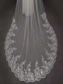 Elegant Bride Wedding Veil 3m Long Sparkly Lace New Luxury Bridal Hair Accessory