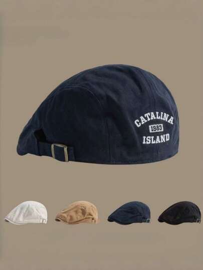 1pc Unisex Street Wear Backward Facing Beret Hat, Retro Casual Painter Cap, Suitable For Hip Hop Style