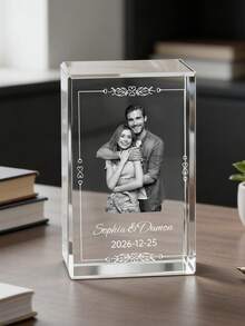 个性化3D水晶照片，捕捉难忘瞬间，可定制水晶照片，激光雕刻玻璃立方体，情侣、女友、男友、毕业季的理想礼物，独一无二