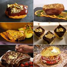 100 Tờ Lá Vàng 24K ăn được, Vàng Bạc và Vàng Hồng, Dụng Cụ Trang Trí Bánh Sô Cô La Chef Art - Nhiều màu - Xem 6
