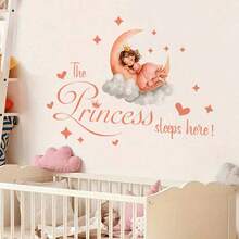 BRUP 1/2 Sheets Removable Fairy Wall Stickers Pink Clouds Rainbow Nursery Wall Decals For Girls Baby Room Decor Kids Bedroom Peel And Stick Mural - Multicolor - View 7