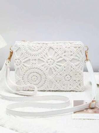 Bolsa de playa mini con correa para la muñeca, monedero, bolso bandolera para mujer, nueva moda primavera/verano, versátil, nicho mayorista pequeño bolso bandolera cuadrado dulce