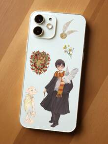 Harry Potter 50pcs Cartoon Stickers And 6pcs Cute Character Theme Washi Stickers, Waterproof Vinyl Stickers, Suitable For Decoration, Journal, Vintage Multi-Purpose Scrapbook, Water Bottle, Fun Stickers For Teens And Adults. [Officially Licensed] - Multicolor - View 8