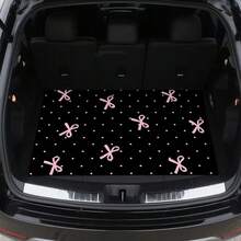 1pc Polka Dot Pink Bow Design Car Trunk Mat - All-Weather Cargo Liner With Fashionable Pink Bow Design, Easy-To-Clean Interior Protection, Suitable For Most Vehicles, Perfect For Valentine's Day, Mother's Day Gifts
