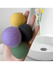 3个装天然洁面海绵，去角质，魔芋海绵，含活性炭，可用于清洁面部和身体，天然魔芋海绵套装，专业美容师使用，家用日常清洁海绵。 - 彩色 - 查看 5