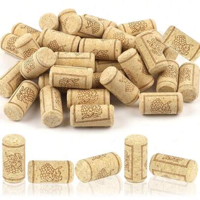 35 Pack Straight Wine Corks, #8 Soft Wood Cork Stoppers, 7/8" X 1 3/4" Corks For Crafts, Leakproof Bottle Corks For Beer, Wine Bottles, Crafting Decor, DIY Arts (XZ012)