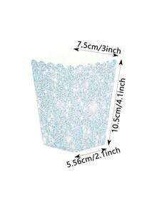 10pcs/20pcs/50pcs Glitter Blue Party Paper Popcorn Boxes Disposable Light Blue Paper Snack Popcorn Containers Buckets For Pop Corn Blue Treat Candy Boxes For Nacho Hot Dog For Movie Night Cinema Carnival Birthday Wedding Gender Reveal Baby Shower Party Decorations Supplies Gifts - Blue - View 2