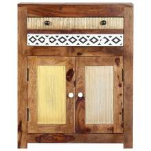vidaXL Armoire latérale 60x30x75 cm Bois massif - Tabac - Voir 7