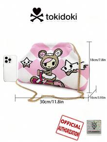 [Tokidoki]IP Cartoon Pattern Clasp Design Crossbody Bag, Detachable Chain Clutch, Cosmetic & Daily Essentials Organizer, Party & Evening Bag, Suitable For Shopping, Party, Holiday Gift For Friends - Multicolor - View 6