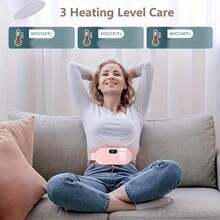 1500mAh Rechargeable Women's Portable Wireless Heating Pad, Multi-Level Adjustable, Back & Abdomen Heating Pad, Period Heating Waist Belt, Heating & Vibrating Waist Massager - Multicolor - View 10