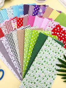 20 件装 - 绗缝布条、预裁花卉拼布片、缝纫用品、DIY 拼布缝纫、棉质手工布袋、预裁拼布方块、DIY 缝纫四分之一袋、拼布布袋。