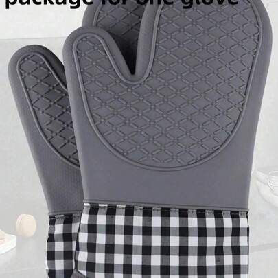 1只耐热硅胶隔热手套，适用于微波炉、烘焙、厨房、家庭使用