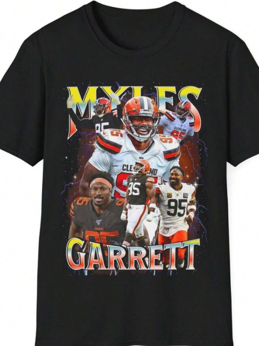 Myles Garrett Browns Shirt Football Shirt Sports Shirt Game Day Shirt Cleveland Shirt Custom Tshirt Handmade Vintage Shirt Graphic Shirt - màu đen - Xem 1