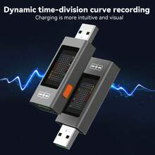 POROMETISTO UT01U USB 测试仪功率计 0-6.5A USB 电压电流检测器电流表电压表容量测试仪移动电源充电器测试 - 黑色 - 查看 5