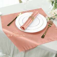 12/16/24pcs Satin Finish Napkins, 18.9*18.9 Inches, Decorative Napkins, Square Napkins, Silky Elegant Wedding Napkins, Suitable For Restaurants, Banquets, Graduations, Valentine's Day, Birthday Parties, Weddings, Newlyweds, And Other Tabletop Decor (Multiple Colors Available) - Multicolor - View 49