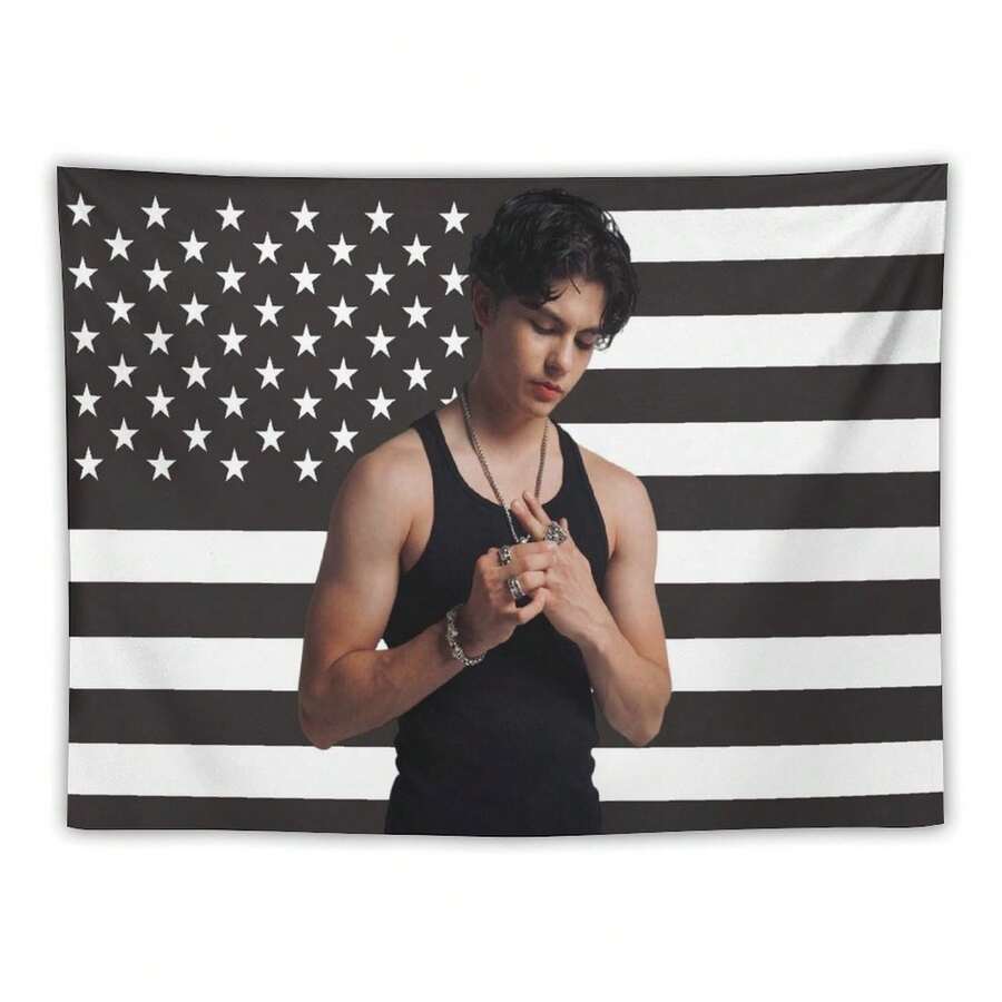 1PC Actor Miguel Mora American Flag Wall Ornament, Patriotic Decorative Tapestry, Suitable For College Dormitories, Bedrooms, Living Rooms, Perfect Gifts For Drama Fans - 彩色 - 查看 1