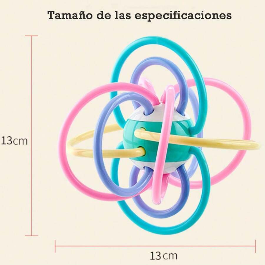 Baby Teether Teething Stick Small Mushroom Bite-Bite Infant Teether Manhattan Handheld Ball Toy Silicone Fruit-Shaped Teether Set, Newborn Teething Toy. Can be boiled in water. - Rojo y blanco - Ver 1