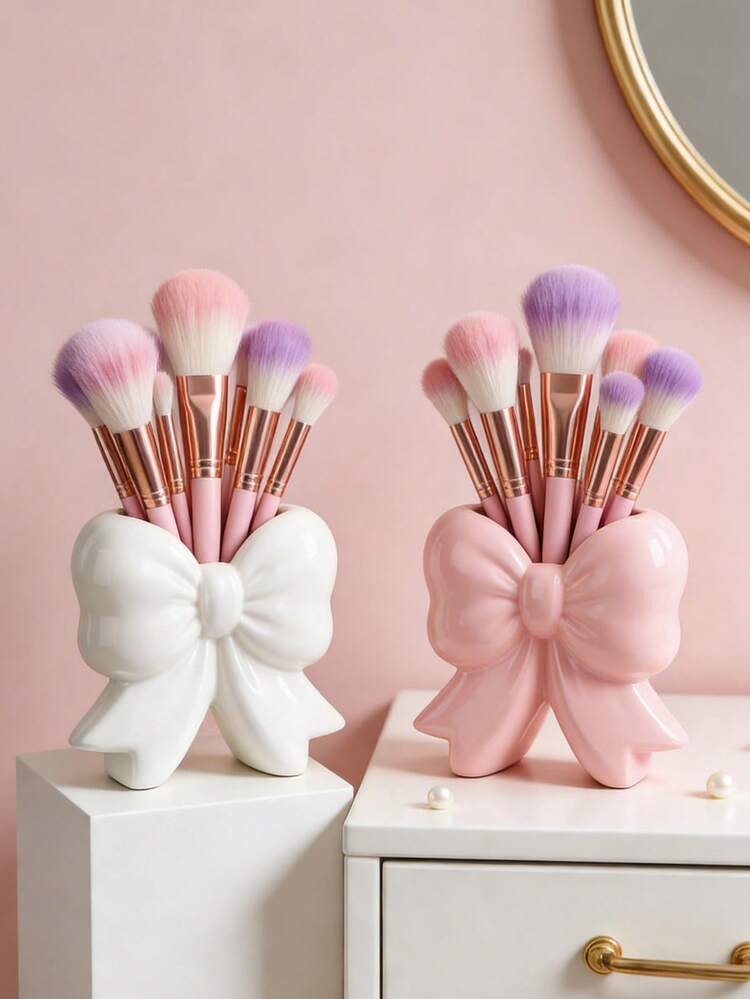 1 قطعة صندوق تخزين مكياج بشكل فراشة - منظم مكتبي للفرش والمستلزمات المكتبية، تصميم أنيق لحامل فرش المكياج، مثالي للفتيات والطالبات والنساء كديكور إبداعي - متعدد الألوان - مشاهدة 6