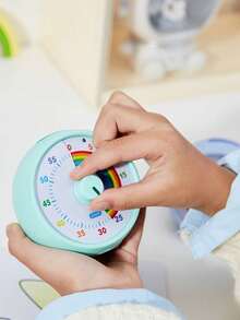 60-minutowy wizualny timer dla dzieci, do klasy, biura, kuchni, na biurko, narzędzie do zarządzania czasem dla dzieci, cicha praca, timer Pomodoro, wzór tęczy - Wielokolorowe - Zobacz 4