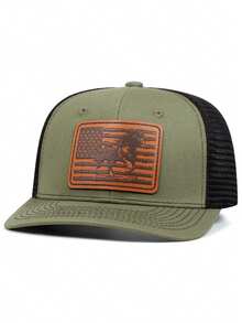 1pc Men's Fashion Richardson Label Wild Horse Pattern Flat Edge Hat, Embroidered Flat Edge Hip Hop Hat, Fashionable Outdoor Adjustable Neutral Couple Baseball Cap (Polyester) With Embroidered Decoration, Hip Hop Endless Hat With Letter, Animal & Geometric Pattern, Casual Street Party Style, Polyester Printed Patchwork Baseball Cap, Suitable For All Seasons - Car Stickers - View 7