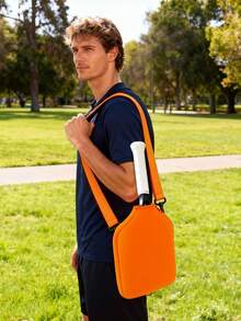 Neoprene Pickleball Paddle Bag Water-Resistant Pickleballs Paddles Cover Protector With Adjustable Removable Strap For 1-2 Paddles Fits Most Paddles, Rackets - Orange - View 5