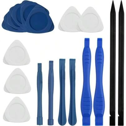 18 PCS Professional Spudger Pry Kit - 6pcs Plastic Spudgers+ 2 Metal Triangular Pry Bar+ 8 Heart Shaped Thick Sheet, Electronics Repair Opening, Prying Open Laptop, Cell Phone