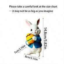 1pc Resin Cartoon Rabbit Figurine, No Accessories, Suitable For Home Decor, Desktop Ornament, Easter Decoration Gift, Boxed Packaging - Multicolor - View 6