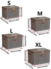 1pc Fabric Storage Box, Multi-Layer High Capacity Organizer Basket, Oxford Cloth Wardrobe Storage Box - Multicolor - View 3