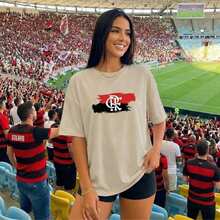 Women's Flamengo Team Basic Premium T-Shirt, Slim Fit T-Shirt In Soft Cotton - 米色 - 查看 2