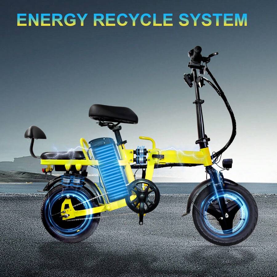 Fashion Colorful Folding 500W Electric Bike E Bike A9 With 48V Battery For Adults - Màu vàng - Xem 1