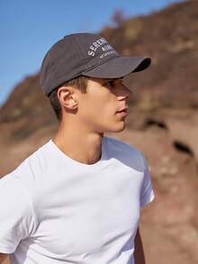 1pc Elegant Polyester Baseball Cap With Striped Band, Suitable For Summer Parties, Dates, Sun Protection, Face Slimming, Unisex - Beige - View 11