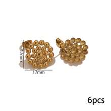 6-Piece Set Of 304 Stainless Steel 18K Gold-Plated Round Embossed Devil's Eye Polished Stud Earring Findings Women's Stainless Steel Jewelry Stud Earrings DIY Jewelry Accessories Stud Earrings