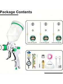 Professional HVLP Spray Gun Kit, Equipped With 1.4/1.7/2.0mm Nozzles, High Flow Fine Spray Gravity Feed Spray Gun, Suitable For DIY Auto/Furniture/Fence/Wall Painting - Multicolor - View 7