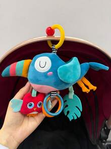 1pc Cartoon Animal Music Pull String Hanging Doll, Baby Stroller Hanging Doll, Built-In Music Box Pull String Sound, Baby Music Car Hanging Plush Doll, Portable Hanging Doll, Suitable As Newborn Baby Gift - Multicolor - View 7