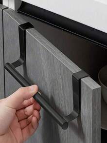 1pc/2pcs Stainless Steel Towel Rack, Over The Door Towel Hanger, Kitchen Accessories, Home Organization, No Drilling Cabinet Cloth Hanging Rack, Single Bar Kitchen Towel Holder, Kitchen Accessories, Kitchen Storage, Kitchen Accessories Home - Multicolor - View 5