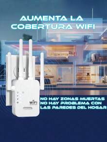 Repetidor de señal Wi-fi a 300 MBPS Extensor de señal Wifi a 300 MBPS Amplificador de señal Wi-fi 300 MBPS Rompe Muros - Tipo de Enchufe A USA (110-127V) - Ver 4