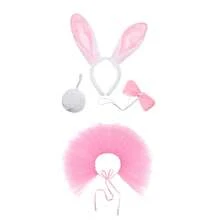 Easter Dog Bunny Costume Set Rabbit Ears Headwear Tail Bowtie Tutu Skirt Pet Outfit For Puppy Party - Pink C Style - View 2