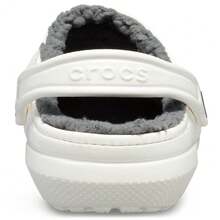 Unisex-Adult Classic Lined Clog,14Women/12Men,White/Grey - 白色/灰色 - 查看 3