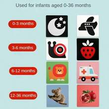 Infant Visual Trigger Cards Set - Age-Specific (0-3/3-6/6-12/12-24 Months) Visual Stimulation Flash Cards, Newborn Early Education Toys, Black & White/Colorful Patterns, Promote Infant Visual Development, Recognition And Sensory Perception - Multicolor - View 4