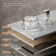 豪华吸盘式墙钩，浴室粘性毛巾架，免钻孔，防水，重型 - 彩色 - 查看 5