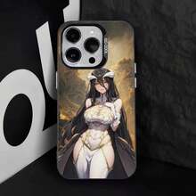 Funda de Teléfono Anime A-Albedo O-Overlord para 17,16,15,14,13,12,11,Pro,Max,Plus, Cubierta Negra de TPU - z2 - Ver 4