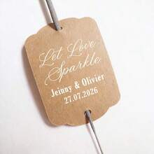50pcs Personalized Kraft Paper Firecracker Labels (Fireworks Not Included), Holiday Celebration Party Labels, Shining Love Wedding Labels, Wedding Name Labels - Multicolor 8 - View 3