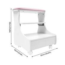 TFCFL 1 Pcs Modern Foot Rest Pedicure Manicure Funiture, Floor Standing Trolley For Foot Bath, 20.47x16.14x21.65 Inches Footbath Stool With Wheels For Foot Baths, Foot Manicures, Foot Massages-Removable Shelf,Comfortable Soft Cushion,Practical Drawer For Beauty Salons, Medical Clinics, Hair Salons, Family Bathrooms - Pink - View 11