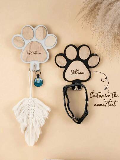 Personalized Leash Hook, Wooden Wall Hook For Dogs, Cartoon Decorative Hooks, Fashionable Cat Design, Colorful, Unique & Cute, Custom Home Decor, Ideal Gift For Him, Her, Family, Friends, Pet Lovers, Pet Anniversary, Birthday Decoration, Carved Fashionable, Distinctive, Colorful, Retro, Cute, Minimalist, Customized, Unique, Personalized Pet Anniversary, Birthday, Holiday Atmosphere, Fashionable Design