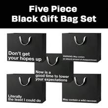 Fun Gift Bags, Measuring 11 Inches X 3.9 Inches X 7.8 Inches, 5 Packs, Printed With Various Satirical Phrases, Large Black Kraft Paper Bags, Suitable For Gift Exchanges, Valentine's Day, Holidays, Office Parties, Birthdays, And Other Occasions. - Multicolor - View 2