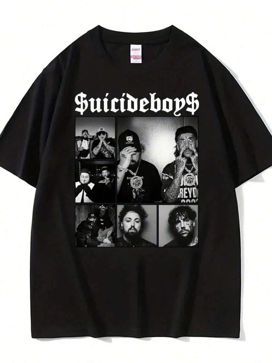 Suicideboy Era Tour Graphic T-Shirt Mens Clothing Haruku Hip Hop Rock T Shirts Uni 100 Cotton Oversized T Shirt Streetwe - màu đen - Xem 1
