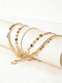 Girl's Luxury Bridal Headchain, Fashionable Bohemian Style Wedding Headpiece, Gold Headpiece, Student Supplies, Girls' Accessories - Multicolor - View 10