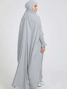 Bộ khăn trùm đầu Khimar thoáng khí và thân thiện với da, phù hợp cho phụ nữ Hồi giáo cầu nguyện và mặc hàng ngày, mọi mùa. - Nhiều màu - Xem 24