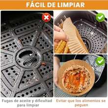 100Pzas Papel para Freidora de Aire, Forro Redondo Desechable para Freidora de Aire, Papel para Freidora, Horno, Microondo, Vaporera - 16 cm + 4,5 cm - Ver 4