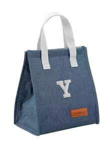 1pc A-Z Letter Large Capacity Hook And Loop Sealed Travel Portable Lunch Bag, Handbag, Outdoor Insulated Lunch Box Bag, Suitable For Work, Office, School, Waterproof, Keeps Food Fresh And Warm, Aluminum Foil Insulation Container, Suitable For Outdoor Dining, Work , Home, Restaurant, Beverages, Candy, Fruit, Pastries, Snacks, Nuts, Lunch Bag - Multicolor - View 85